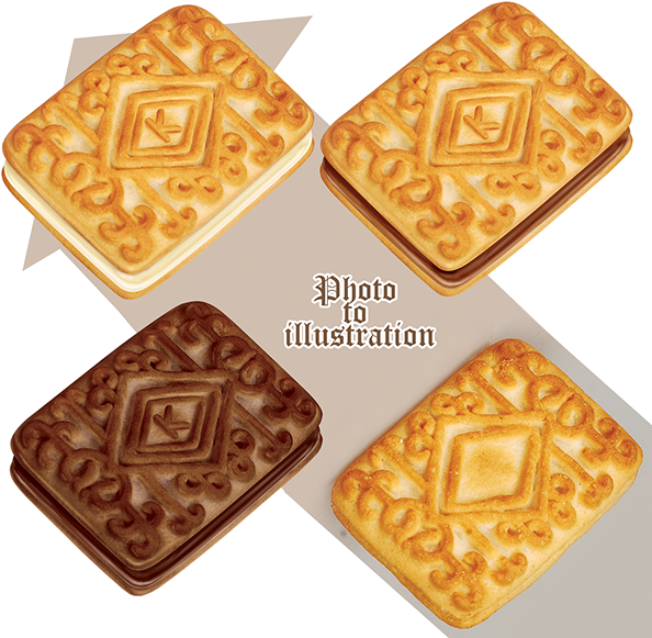 Illustration Of Sandvich Biscuits With Cream - Royal Icing (600x600), Png Download
