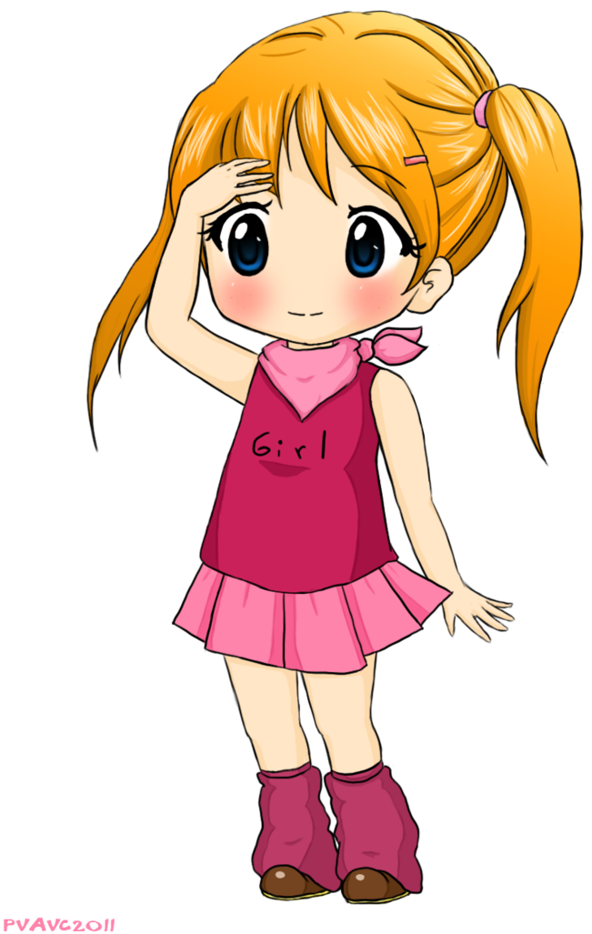 Hairstyles For Girls Anime Chibi Photo - Anime Small Girl Png (744x1074), Png Download