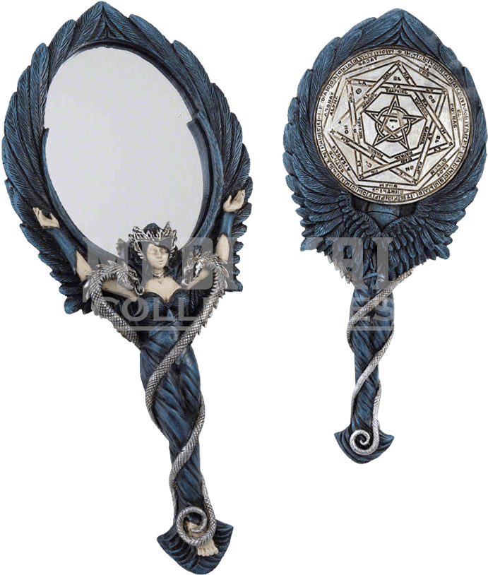 Black Angel Hand Mirror - Alchemy Of England V10 Black Angel Gothic Hand Mirror (850x850), Png Download
