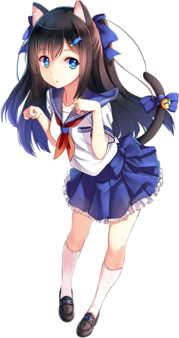 Neko Girl Png - Anime Girl Transparent Background (1191x670), Png Download