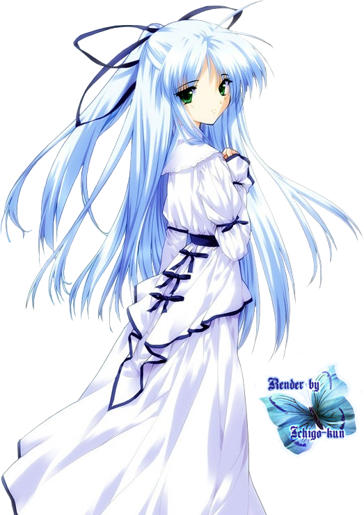 Animegirl - Blue Anime Girl Png (523x740), Png Download