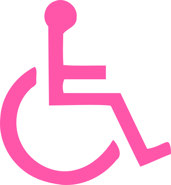 Pink Wheelchair Clipart (552x595), Png Download