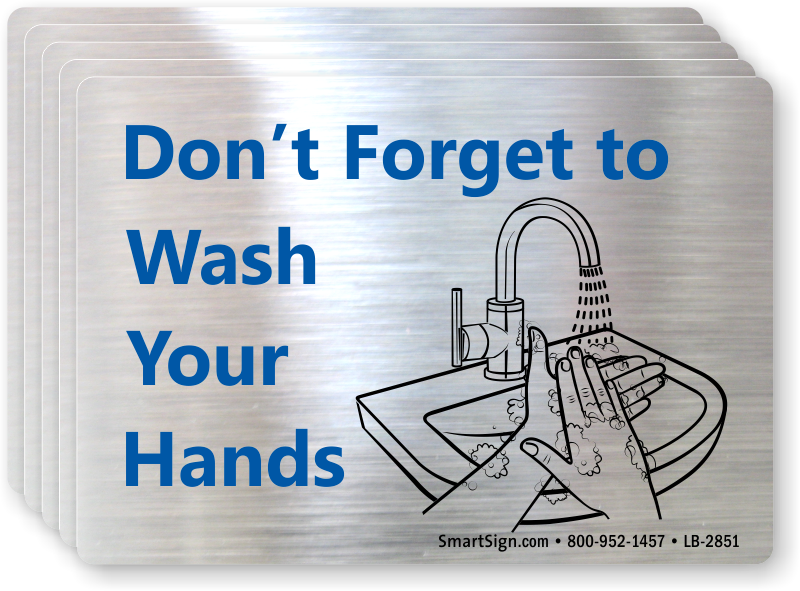 Don't Forget To Wash Your Hands Mirror Decal - Remember To Wash Your Hands (800x591), Png Download