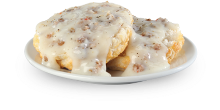 Gravy Biscuit Combo - Biscuit And Gravy Fried Egg And Ham (460x400), Png Download
