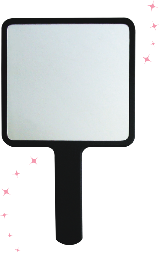 Mirror Mirror Square Hand Held - Light-emitting Diode (667x990), Png Download