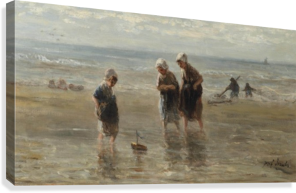 Children Playing On The Beach Canvas Print - Children Playing On The Beach (429x280), Png Download