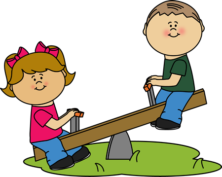 Children On A See Saw Clip Art Clip Art Outside - See Saw Clipart (450x359), Png Download
