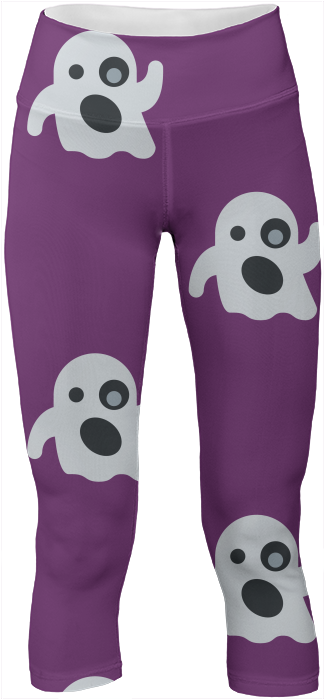 Ghost Emoji Yoga Leggings Pants $65 - Pajamas (400x719), Png Download