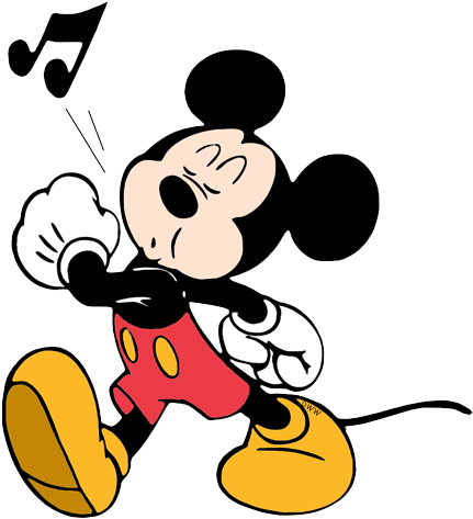 Mickey Mouse Whistling 미키 마우스 아트, 디즈니 아트, 월트 디즈니, 귀여운 - Mickey Mouse Coloring Pages (450x491), Png Download