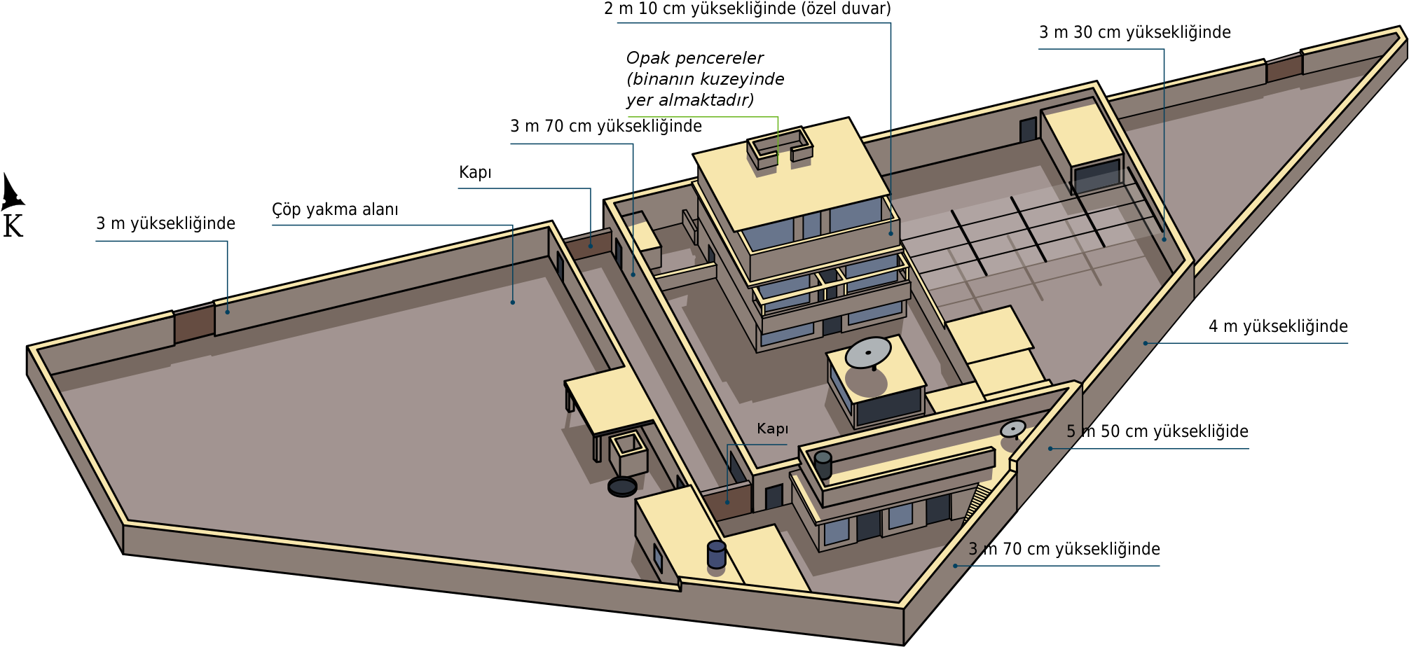Osama Bin Laden Hideout-tr - Map Of Bin Laden Compound (2144x1242), Png Download