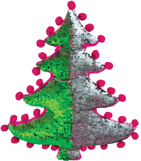 Picture Of Christmas Tree Reversible Sequin Pillow - Christmas Tree Reversible Sequin Pillow (550x550), Png Download