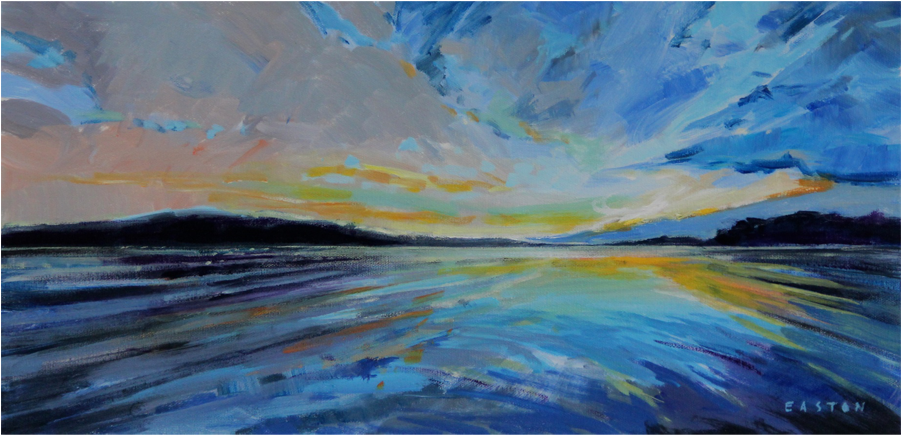 Lake Morning - Painting (900x900), Png Download