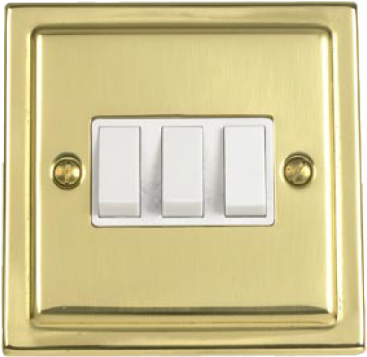 Victorian White Treble Light Switch - Latching Relay (700x700), Png Download