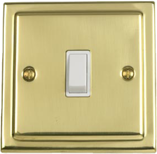 Victorian White Single Light Switch - Gold Light Switch Png (700x700), Png Download