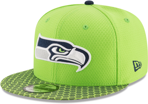 Seattle Seahawks New Era Lime Green 2017 Sideline Official - Seattle Seahawks Official 2017 On-field New Era 9fifty (640x360), Png Download