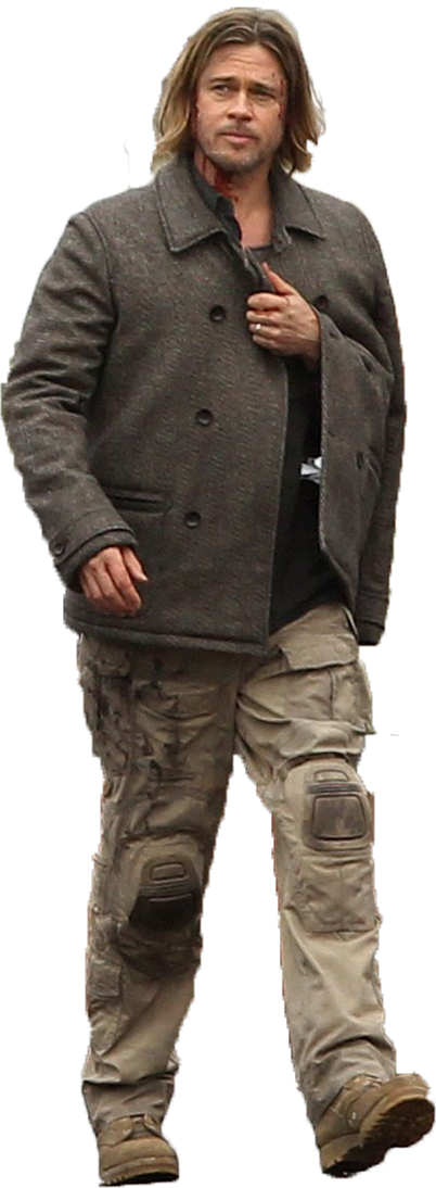 Brad Pitt Png - Brad Pitt World War Z Png (402x1094), Png Download