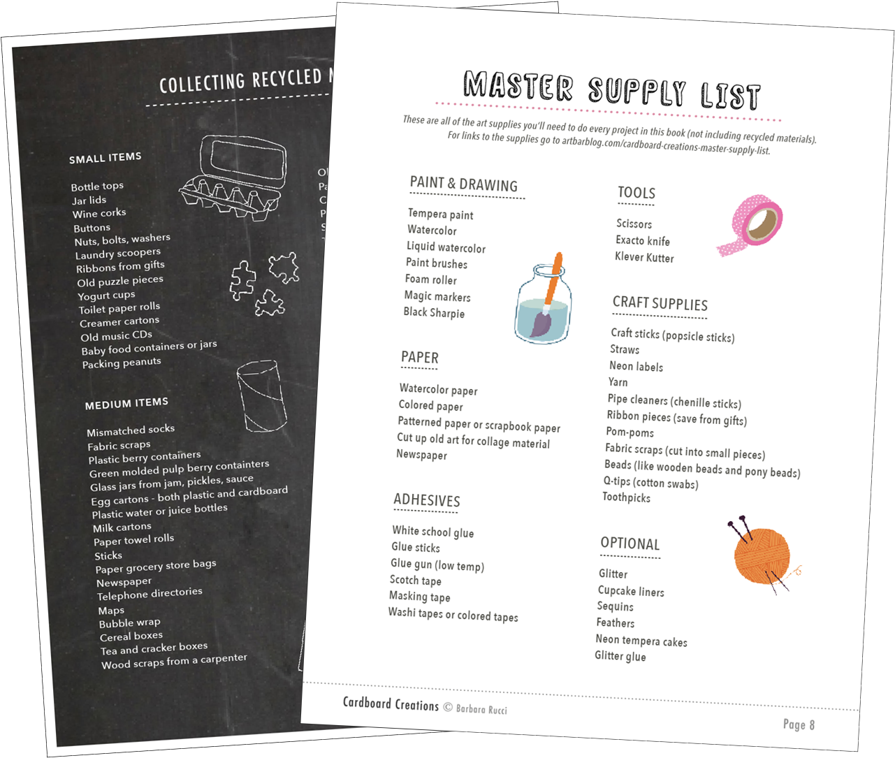 Master Supply Lists From Cardboard Creations By Barbara - Cardboard (1313x1111), Png Download