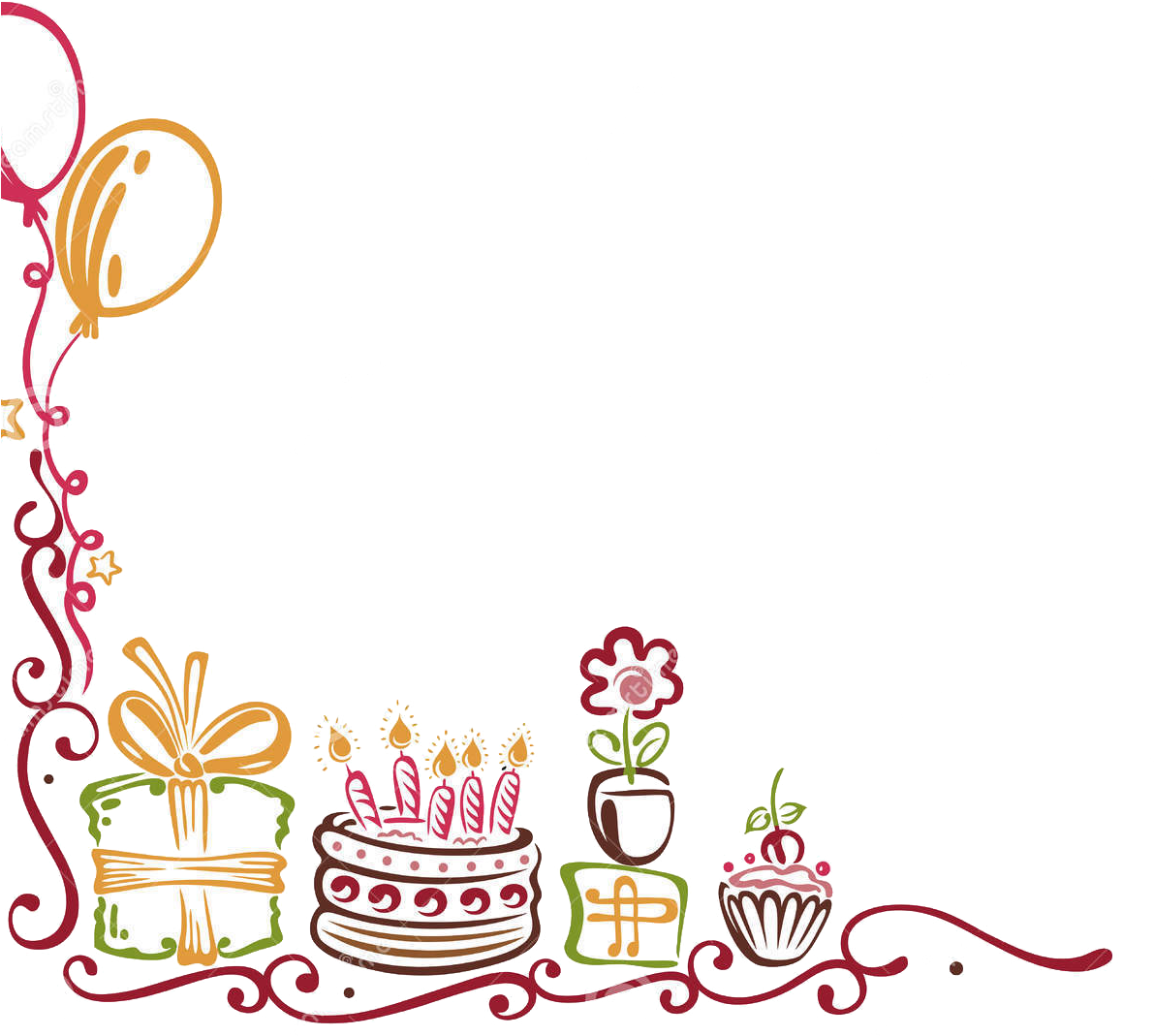 Birthday Border Png - Design Border For Birthday (1190x1208), Png Download
