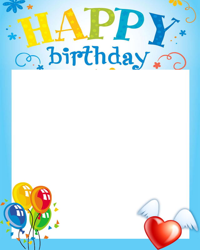 Free Happy Birthday Frame - Happy Birthday Border Design (640x800), Png Download