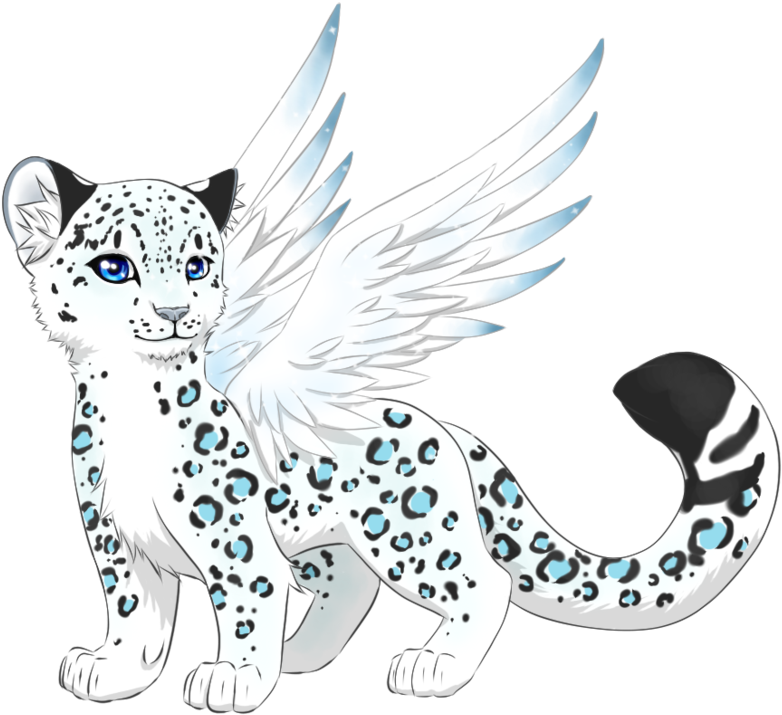 Snow Leopard Clipart - Cute Snow Leopard Drawing (900x802), Png Download