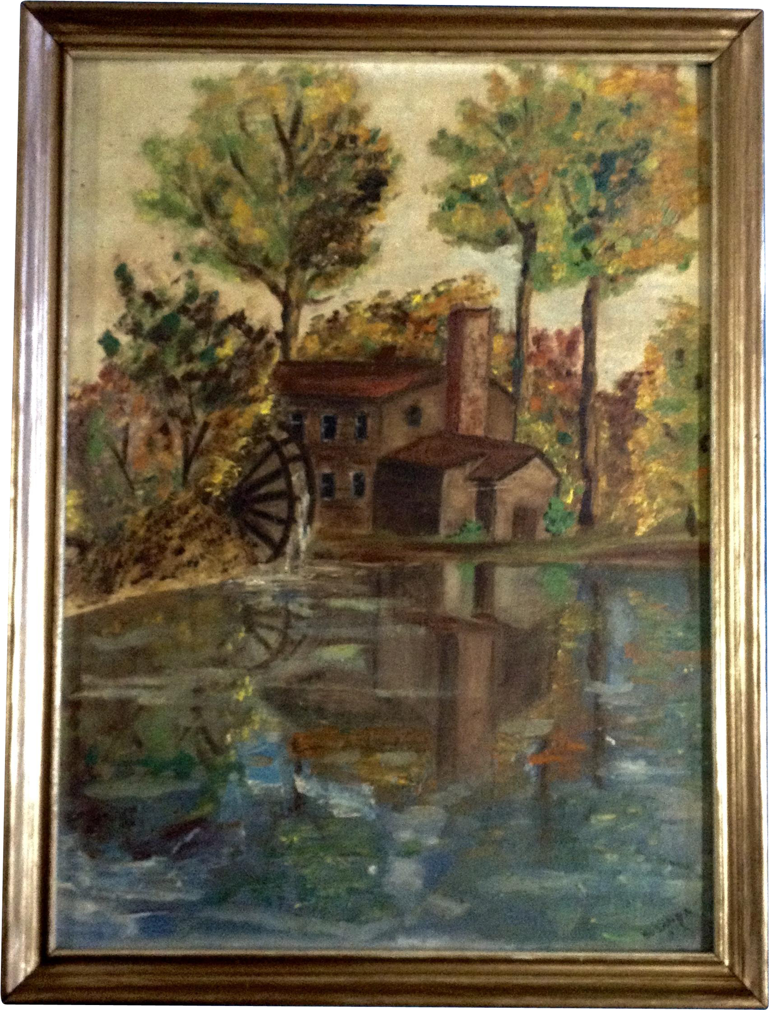 Susanna, Old Waterwheel Mill Oil Painting Painted On - Canvas (2048x2048), Png Download