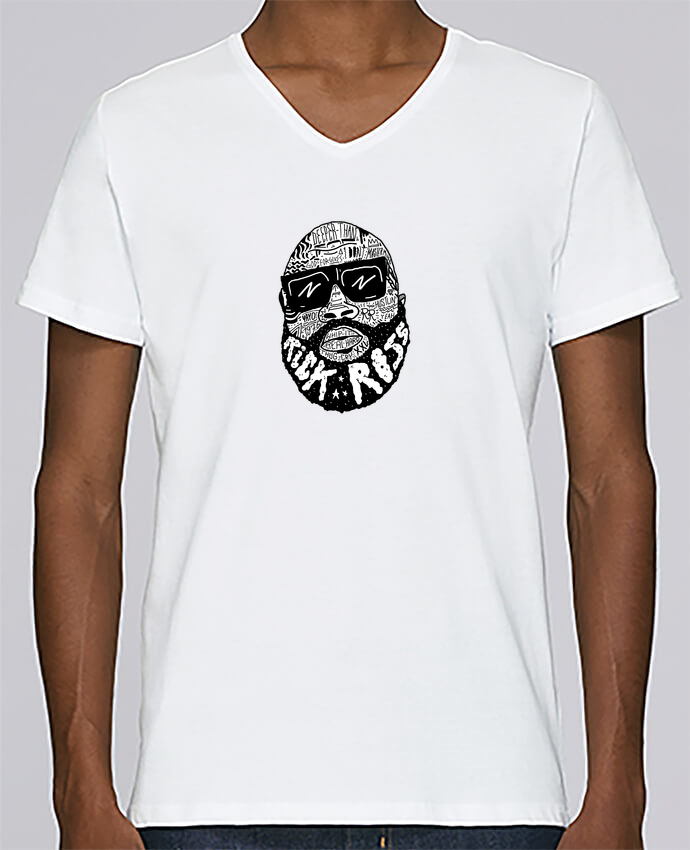 T Shirt V Neck Men Stanley Relaxes Rick Ross Head By - T-shirt (690x850), Png Download