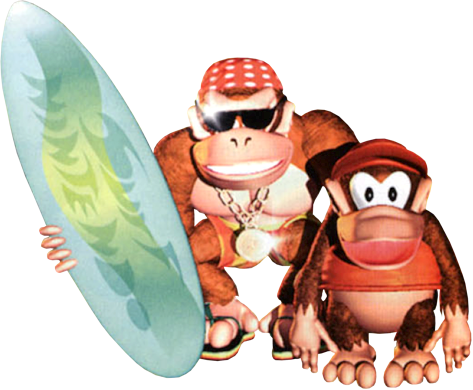 Funky Kong - Funky Kong And Diddy Kong (473x390), Png Download