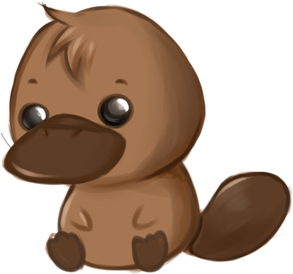 Platypus Whoaaa By Rey - Cute Cartoon Platypus (430x432), Png Download