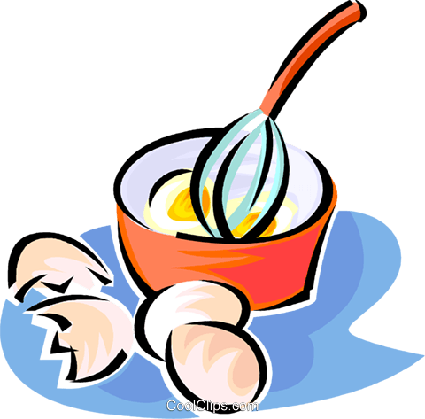 Whisk Beating Eggs In A Bowl Royalty Free Vector Clip - Whisk Eggs Clipart (480x473), Png Download
