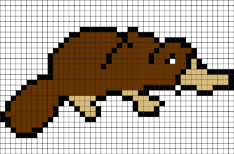 Pixel Art Minecraft Platypus (480x317), Png Download