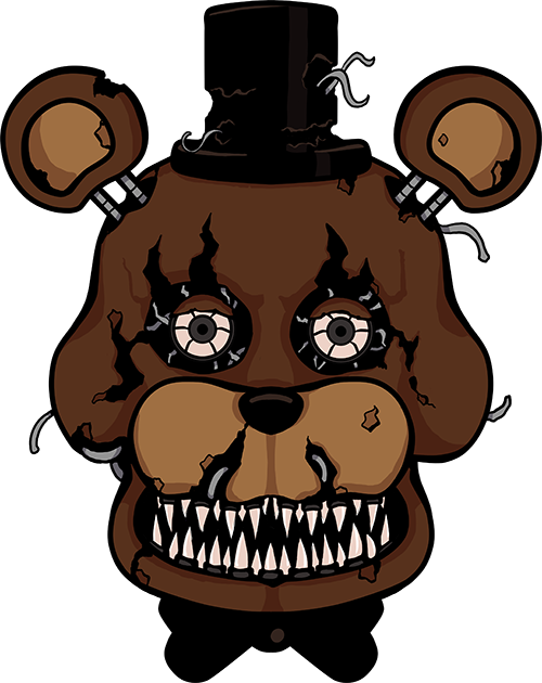 Clip Art Transparent Five Freddy S By Kaizerin On Deviantart - Nightmare Freddy Head Fnaf (500x630), Png Download