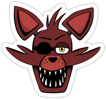 Fnaf Five Nights At Freddy's Stickers For Sale At Redbubble - Five Nights At Freddy's Foxy Face (375x360), Png Download