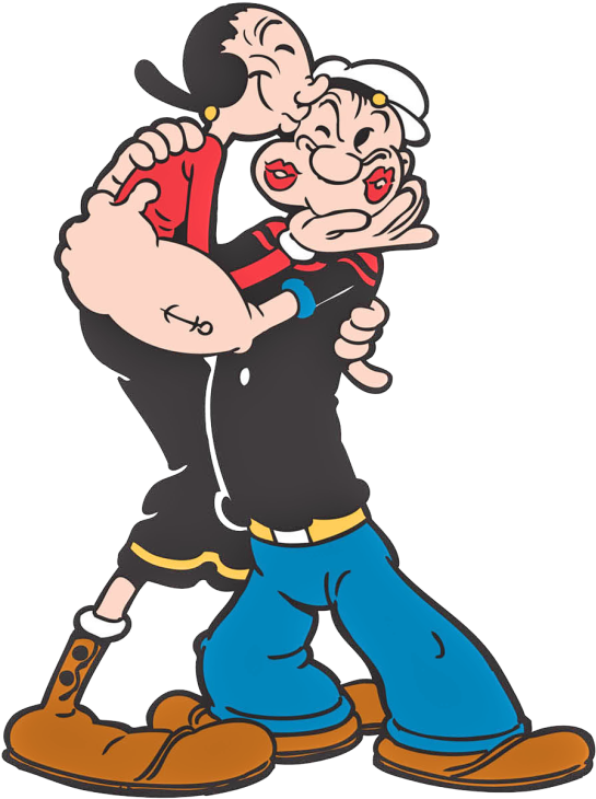 Popeye Popeye E Olivia Palito Png - Popeye Olive (569x801), Png Download