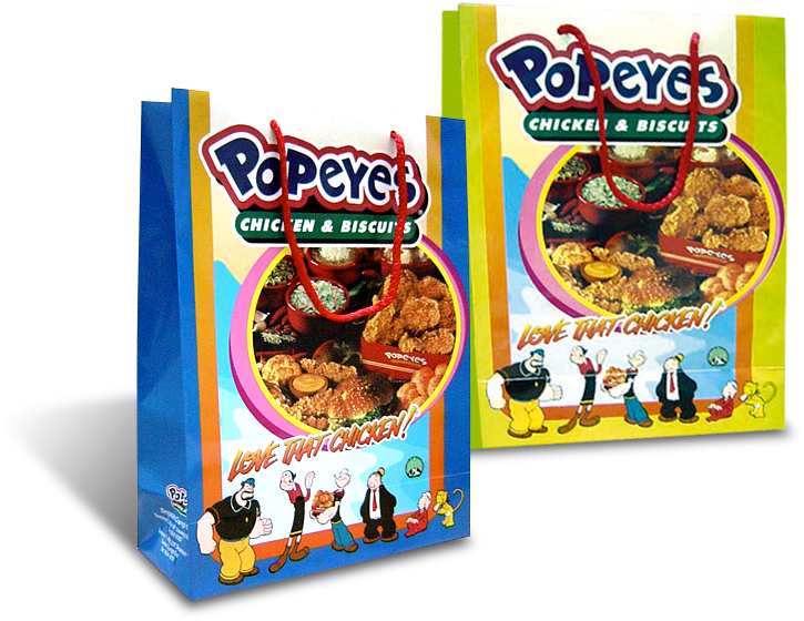 Popeye Paper Bag - Popeyes Chicken And Biscuits (762x624), Png Download