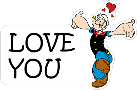 Viber Sticker «popeye» - Mom Says No Love (490x317), Png Download