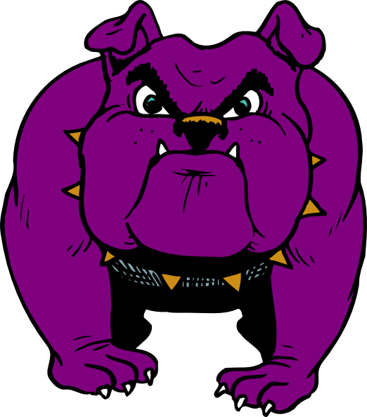 Banner Transparent Purple Dog With Gold Collar Clip - British Bulldog Throw Blanket (522x594), Png Download