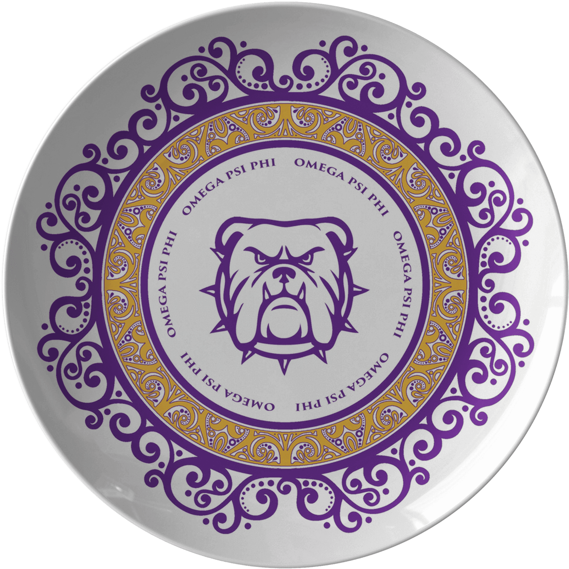 Omega Psi Phi Plate - Angry Bulldog Outline Embroidery Design (2000x2000), Png Download