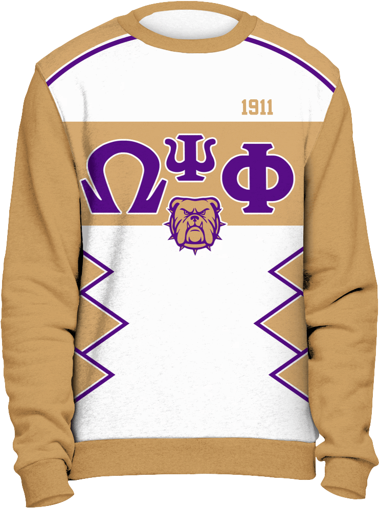 Omega Psi Phi Initials And Year Gold Sweatshirt - Sweatshirt (1024x1024), Png Download