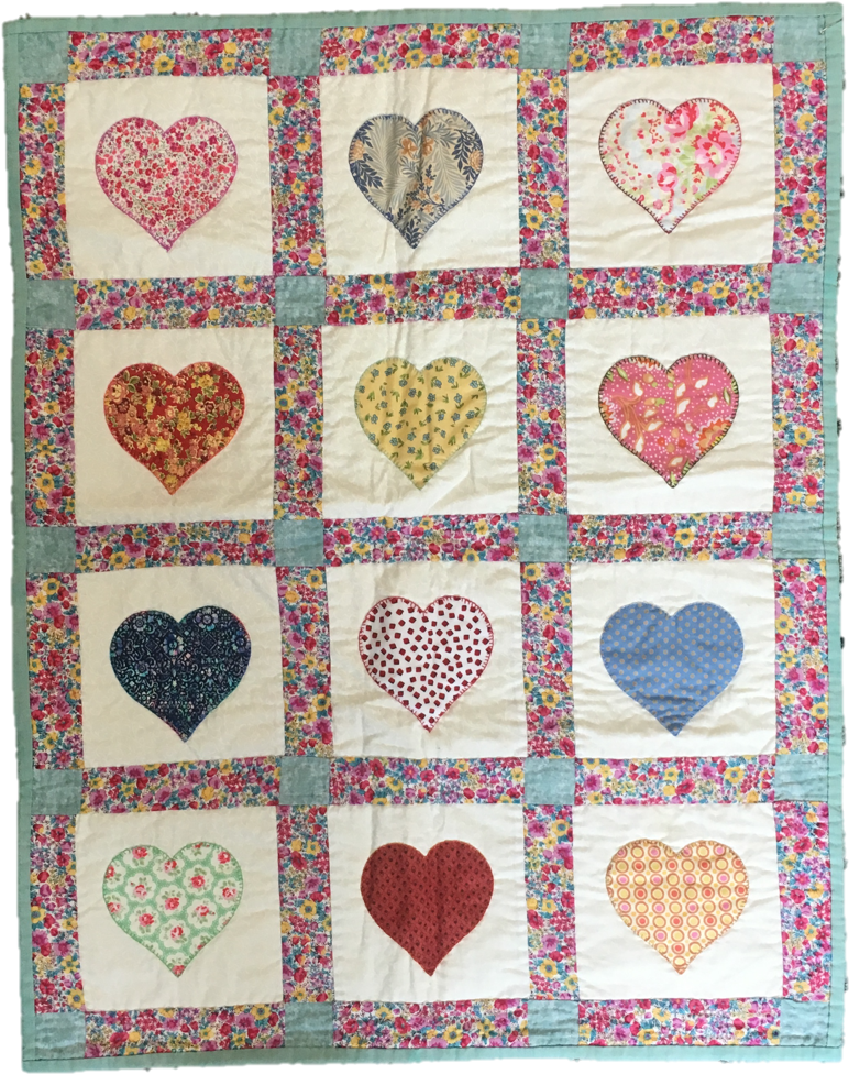 Premium Quilt - Pink Hearts (1125x1125), Png Download