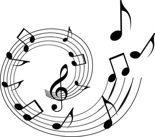 Autocolante Decorativo Espiral Notas Musicais - Musical Notes Spiral (520x459), Png Download