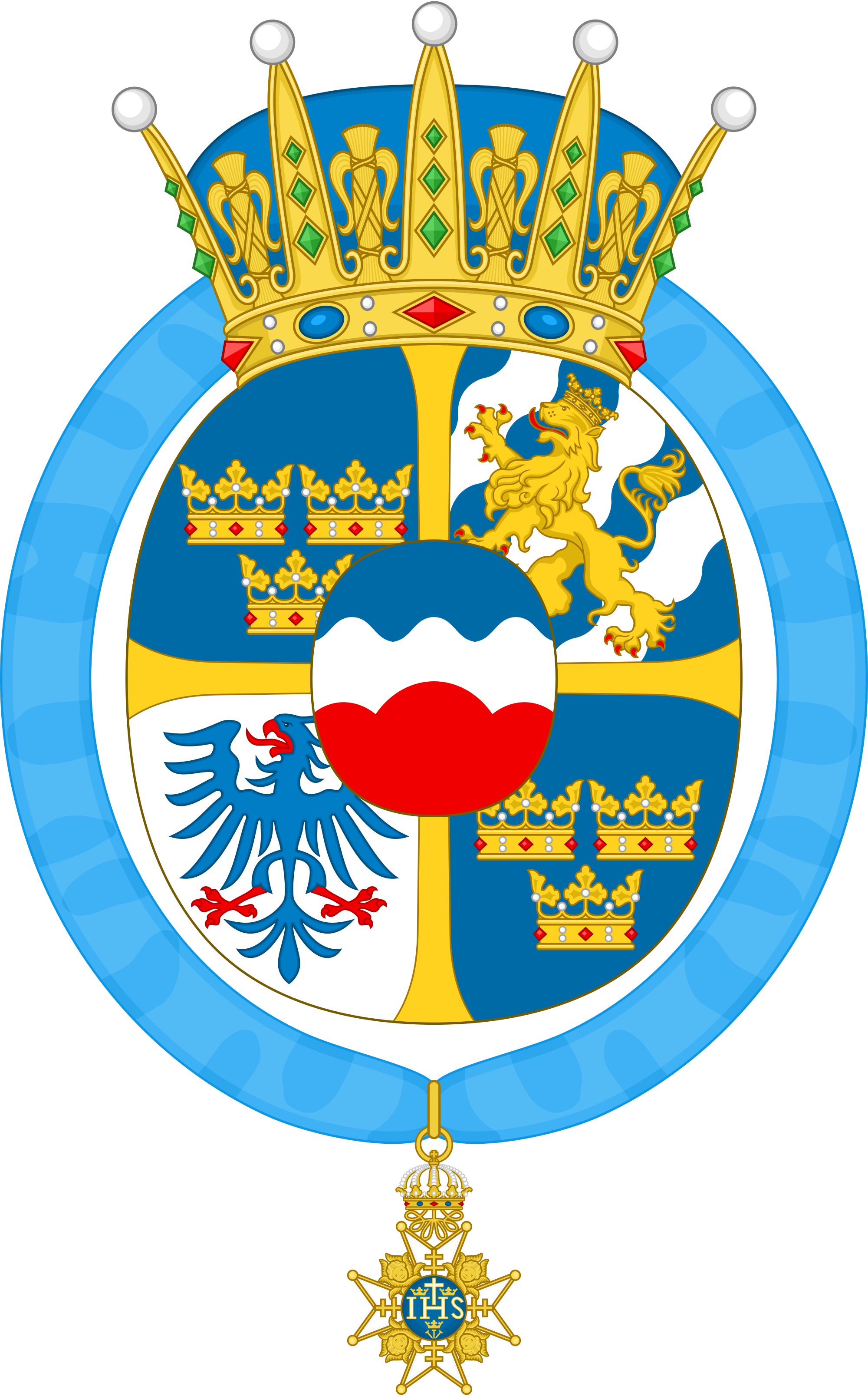 Open - Coat Of Arms Royal Order Of The Seraphim (2000x3215), Png Download