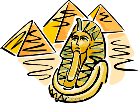Pyramids With Pharaoh's Mask - Egypt (480x356), Png Download