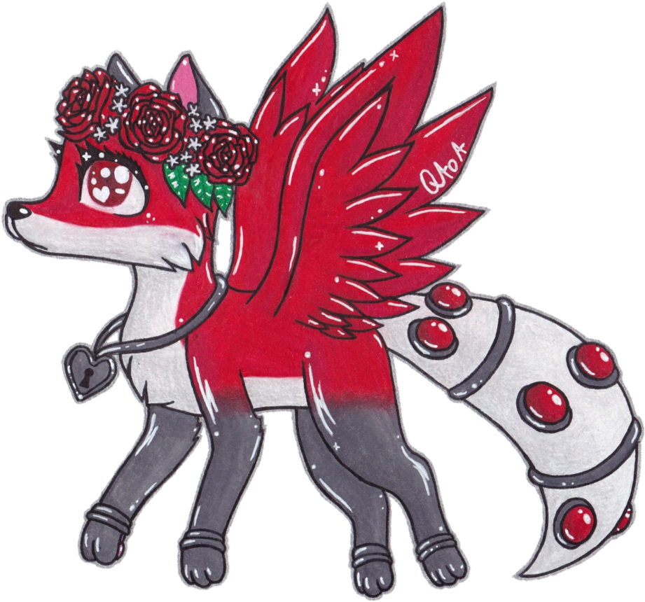 Flower Fox By Qaoa On Deviantart Png Library Library - Animal Jam Art Fox (929x861), Png Download