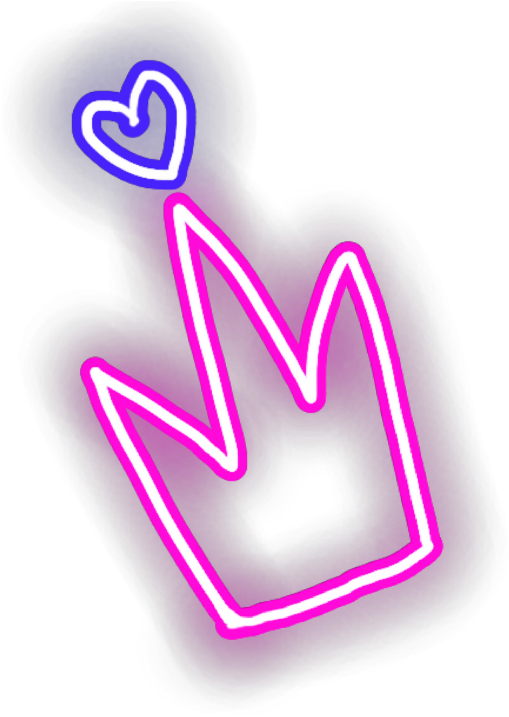 Ftestickers Crown Heart Love Neon Pink - Love (1024x1024), Png Download