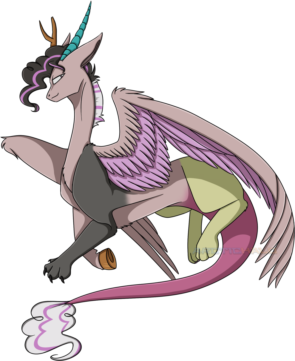 Arctichalo, Draconequus, Female, Oc, Oc - Cartoon (1024x1239), Png Download