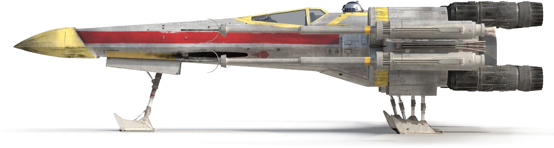 0 - - X Wing Fighter Side View (1124x348), Png Download