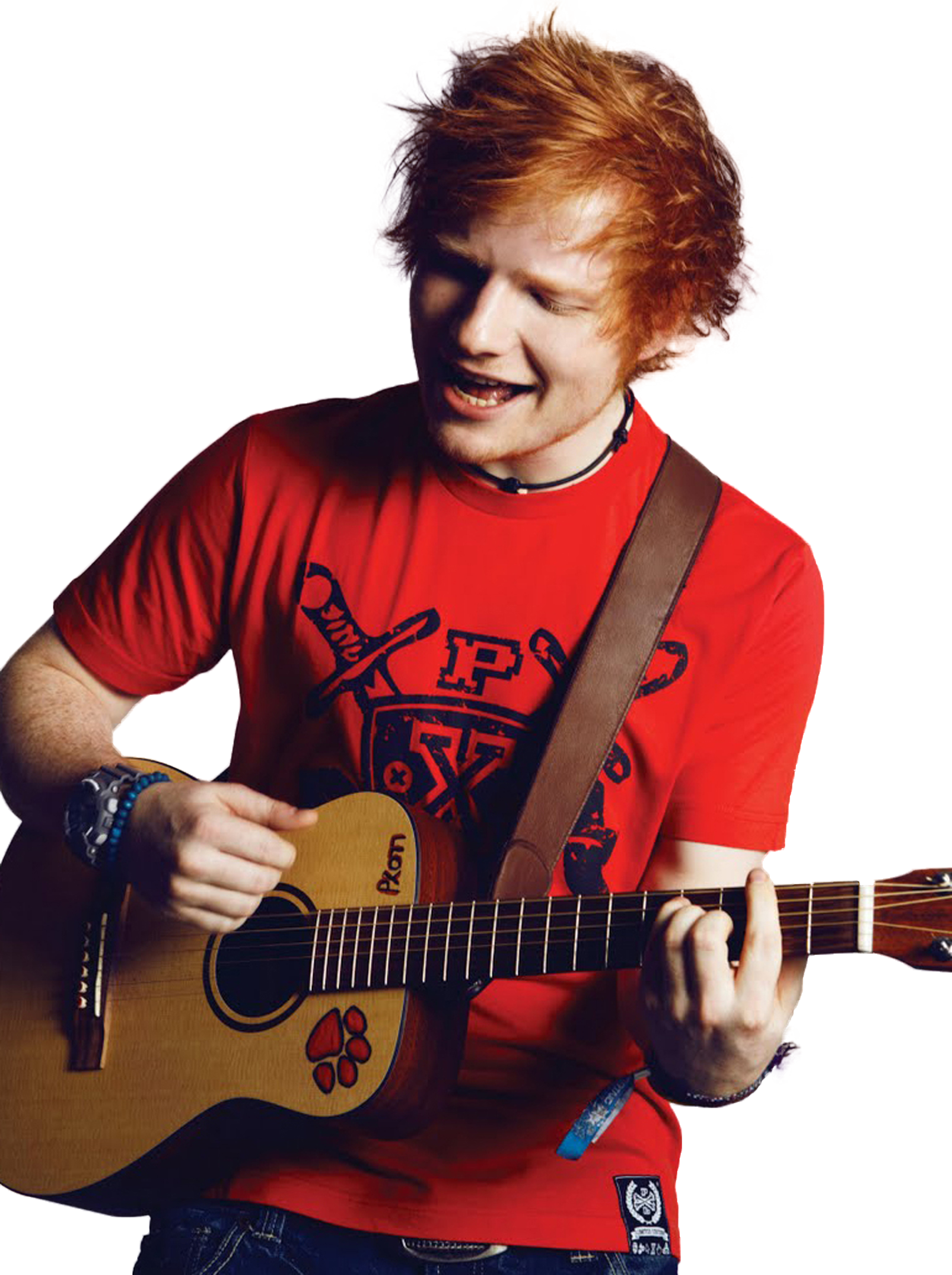 Ed Sheeran - Ed Sheeran Leather Guitar Strap (1605x2148), Png Download