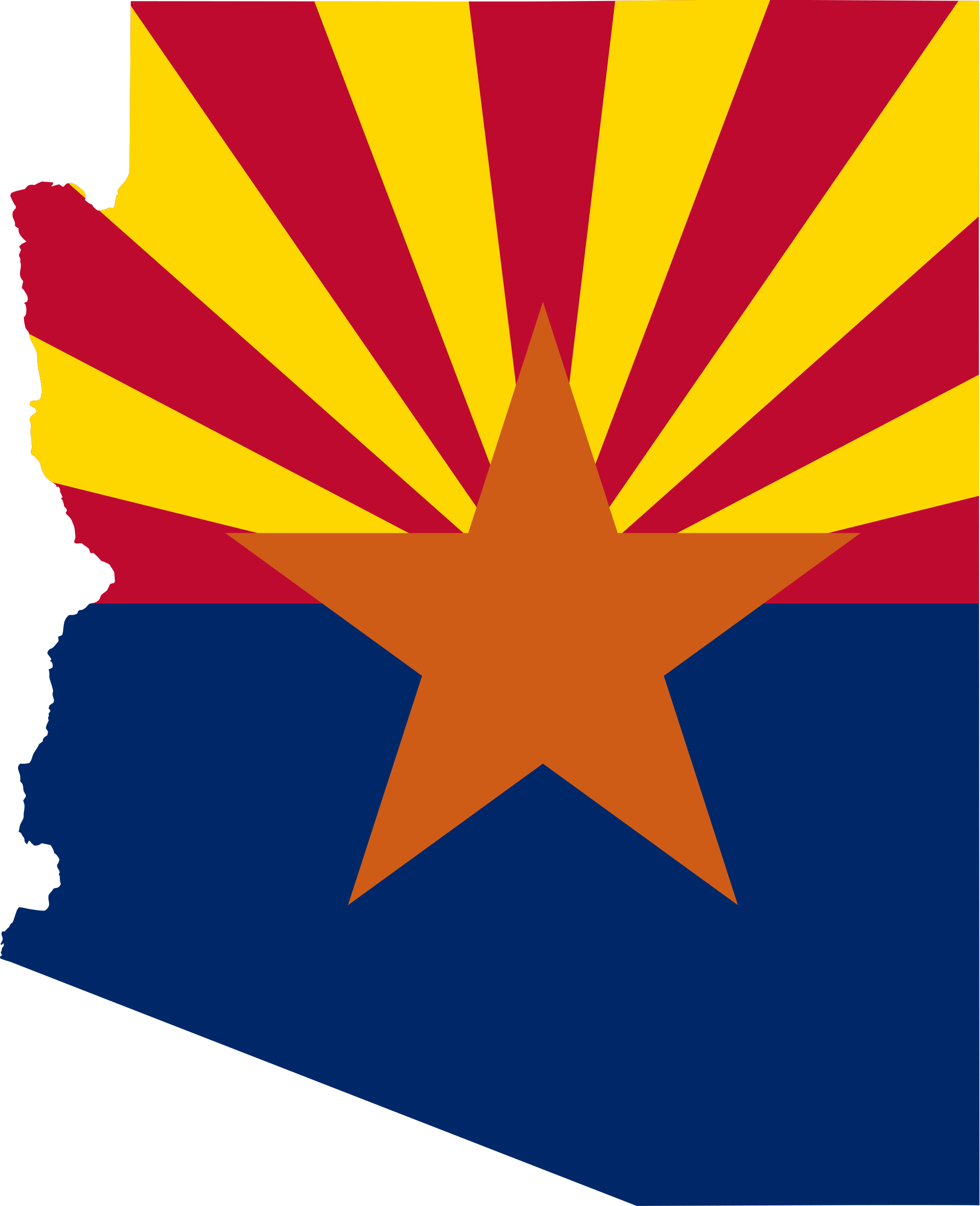 Open - Arizona State With Flag (2000x2460), Png Download