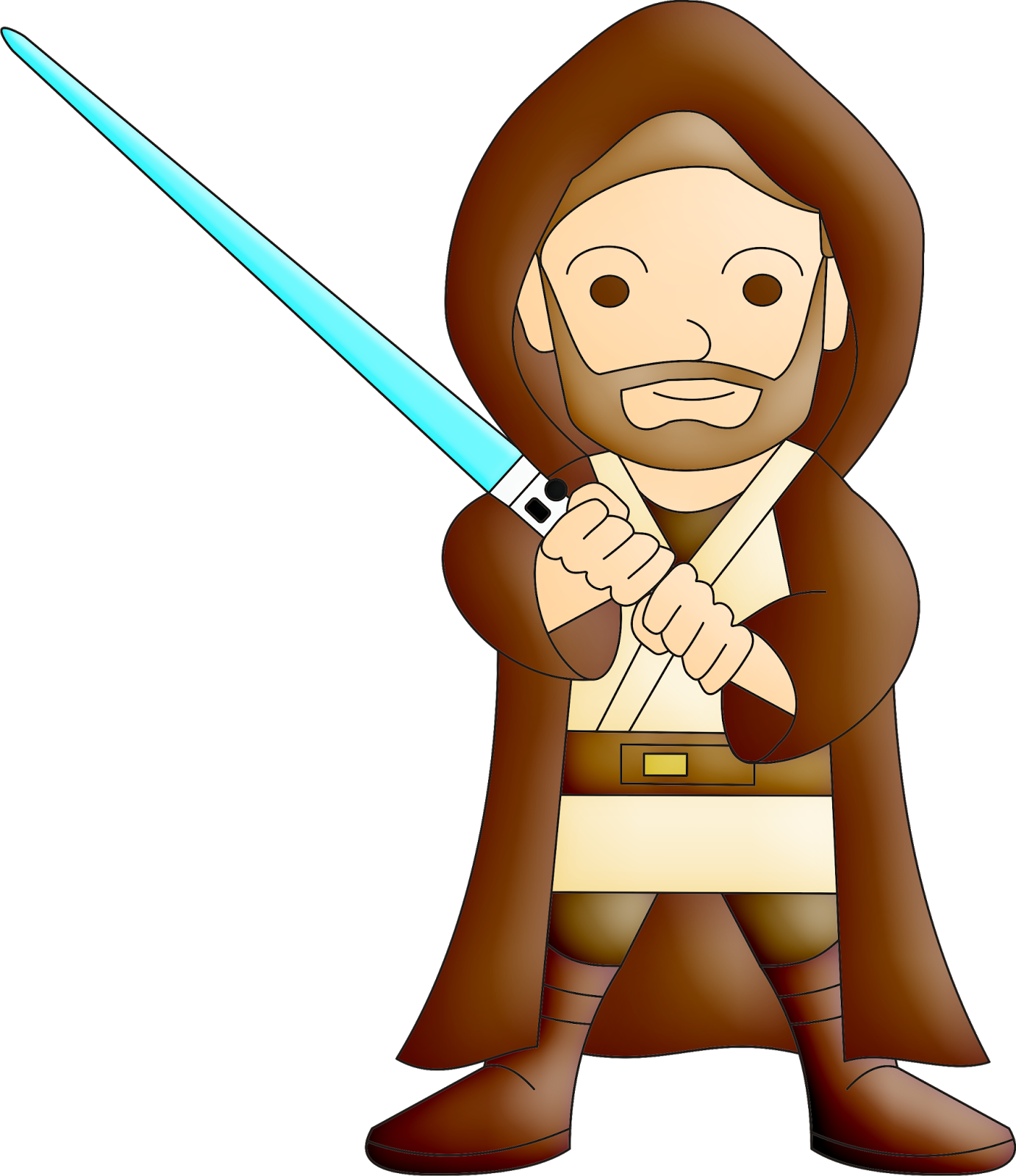 Star Wars Scrapbook Free Printable Kit - Obi Wan Clip Art (1382x1600), Png Download