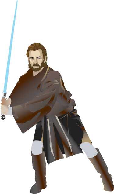 Vinilo Decorativo Obi Wan Kenobi - Euclidean Vector (374x635), Png Download